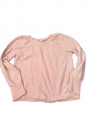 1901 Girls' Pink Long Sleeve Sweater with Pearl Accents Size XL 14/16